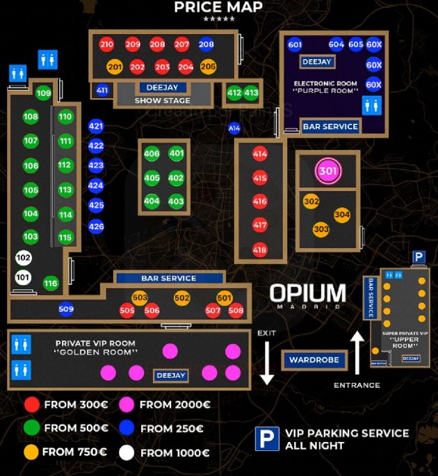 plano Opium Barcelona